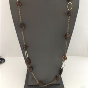 36 inch gold and brown necklace